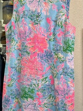 NWT Lilly Pulitzer Celestial Blue & Coral Floral Shift Dress
